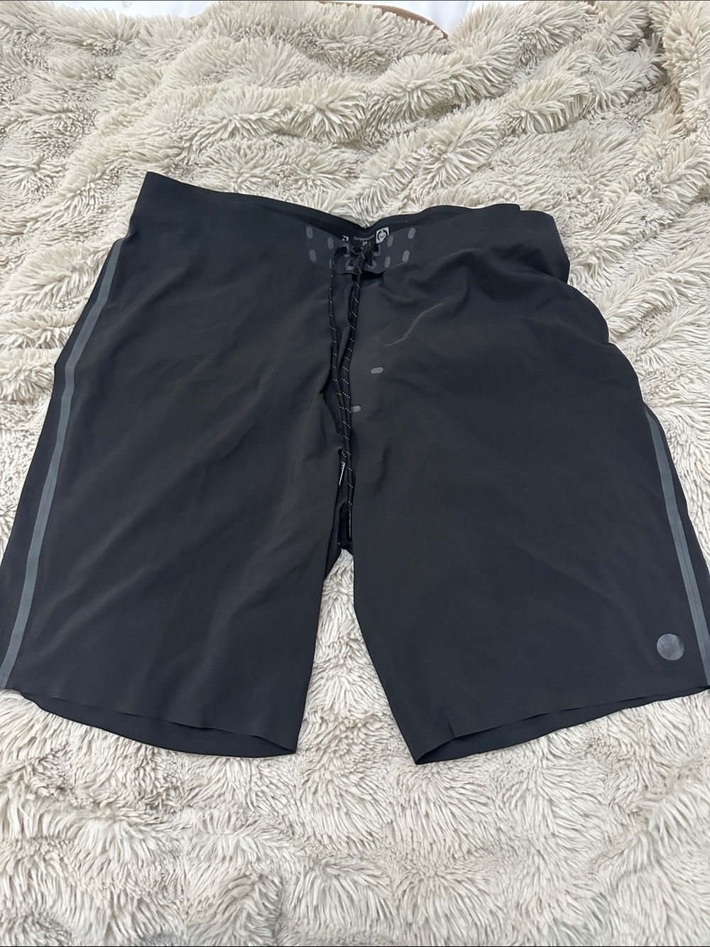 Outerknown Men's Black Boardshorts with Subtle Reflective Trim
